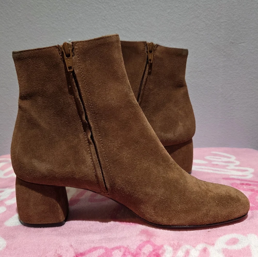 Women's AGL Leather Suede Cognac Ankle Boot, Size 38 - Picture 7 of 16